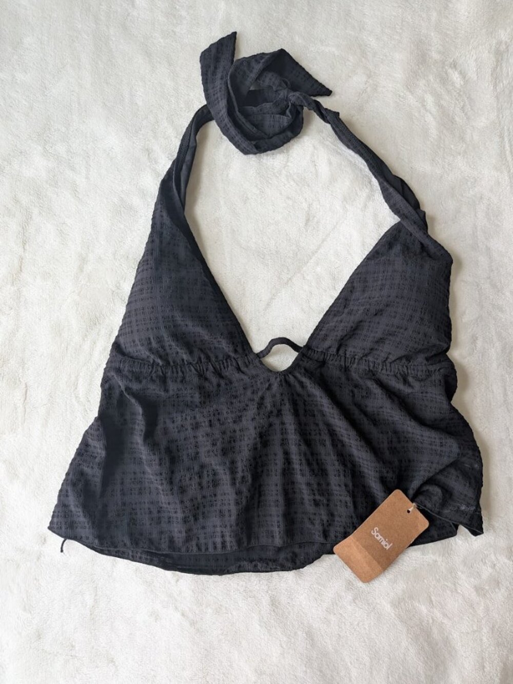 Samiol black halter tankini top
